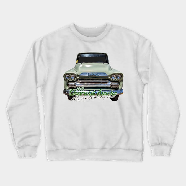 1959 Chevrolet Apache 3100 Stepside Pickup Truck Crewneck Sweatshirt by Gestalt Imagery